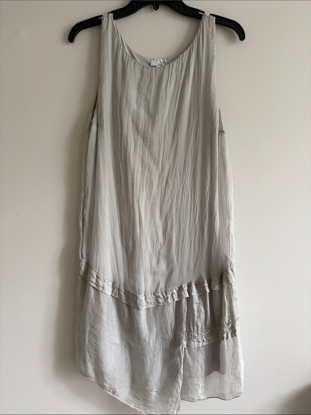 Sleeveless Asymmetrical Light Gray Women's Dress